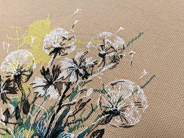 Broderikit Oven "Mælkebøtter" 21x21 cm