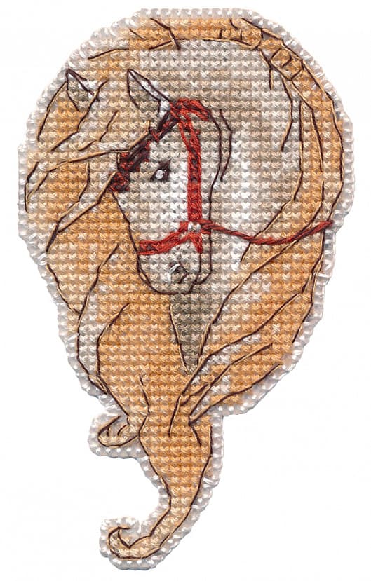 Broderikit plastic canvas Oven "Häst" 6x10 cm