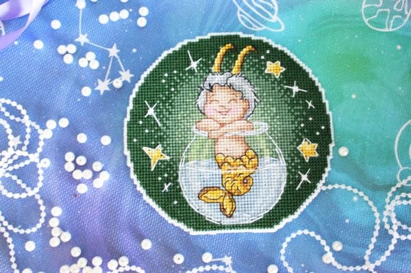 Broderikit plastic canvas MP Studia "Zodiaktecken. Stenbocken" 12x12 cm