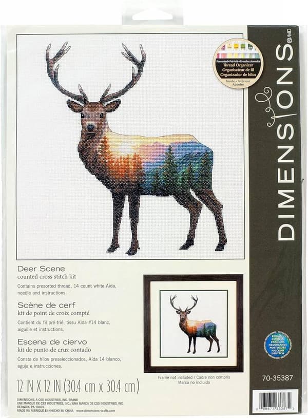 Broderikit Dimensions "Hjort" 30.4x30.4 cm