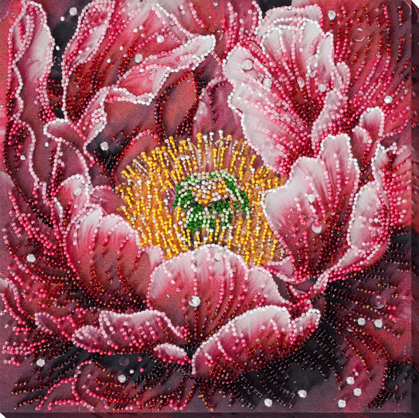Broderikit med pärlor Abris Art "Daggdroppens kyss" 23x23cm