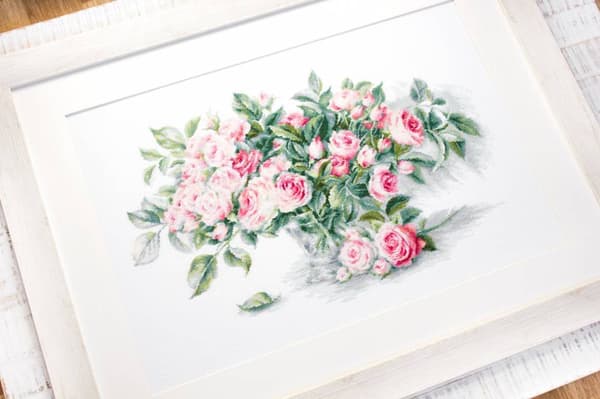 Broderikit Luca-S BL22866 - "Buket med lyserøde roser" 31x20 cm