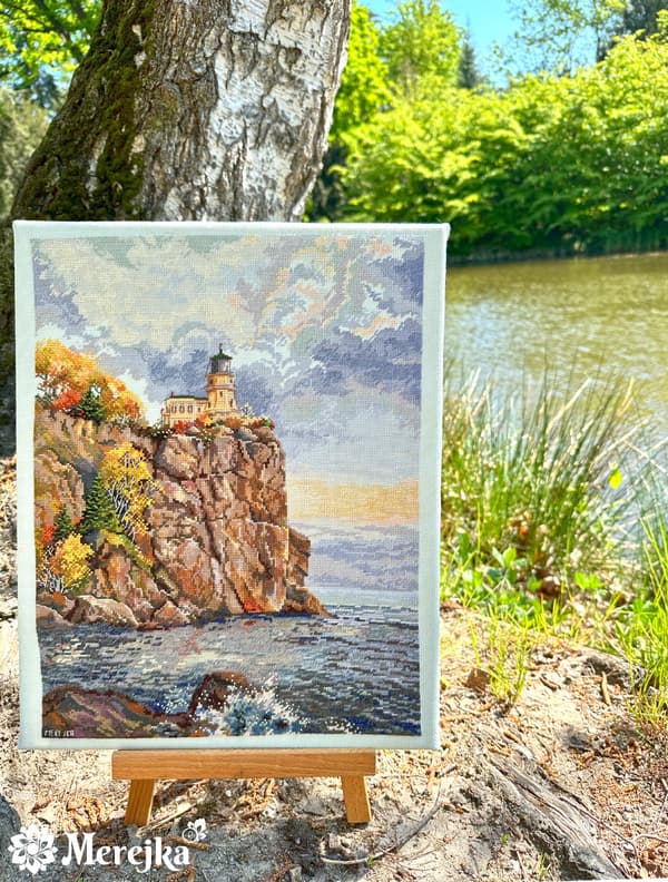 Broderisett Merejka K-231 - «Split Rock-fyren» 39x30 cm