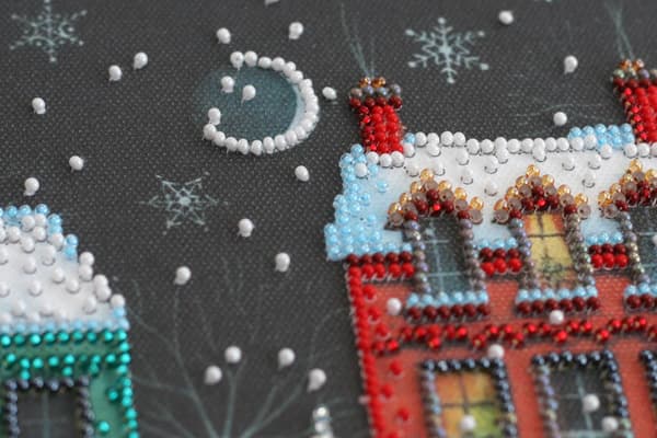 Broderikit med perler Abris Art "Feststaden" 20x20 cm