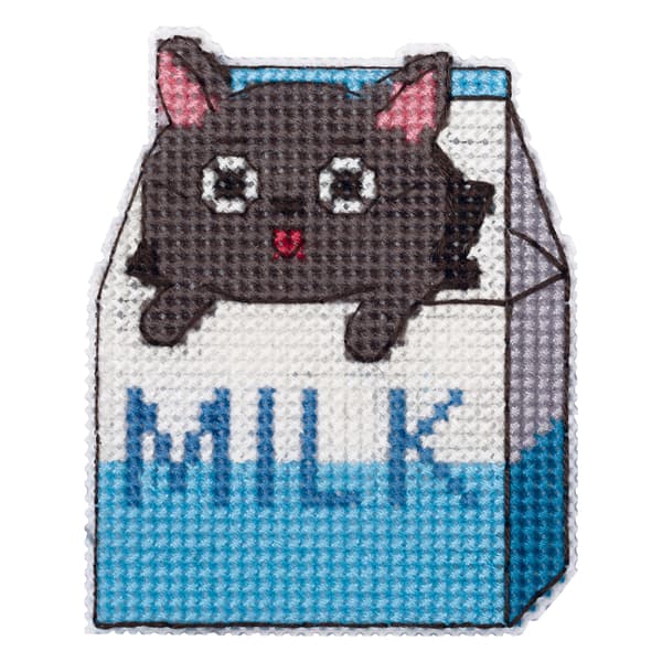 Broderikit plastic canvas Klart "Mjuka katter" 7x7.5 cm