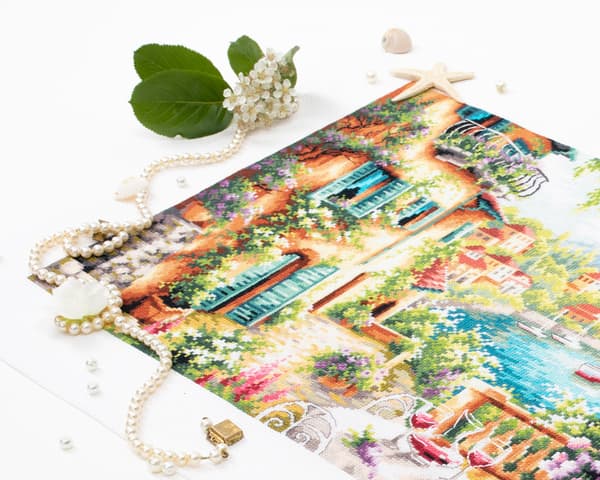 Broderikit Magic Needle "Lombardisk sommer" 40x30 cm