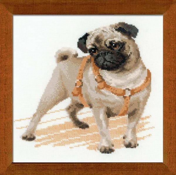Broderikit Riolis "Mops" 25x25 cm