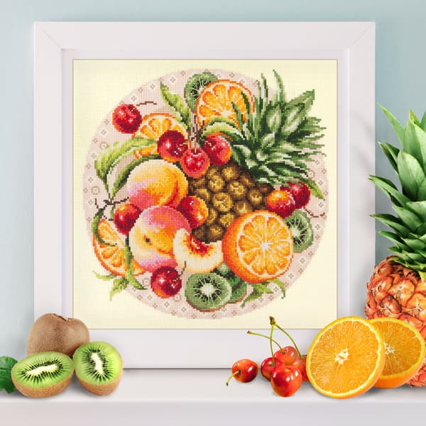 Broderikit Magic Needle "Exotiska frukter" 27x27 cm