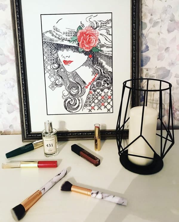 Broderisett Riolis "Mystisk rose" 21x30 cm
