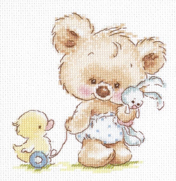 Broderikit Magic Needle "Mina leksaker" 13x13 cm