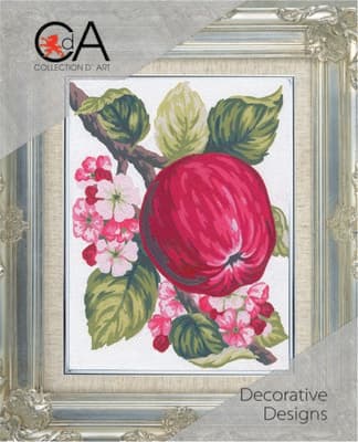Påtrykt broderikit Collection D`Art "Æble" 14x18 cm