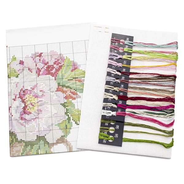 Broderisett Alisa "Blomstrende hage. Pioner" 25x26 cm