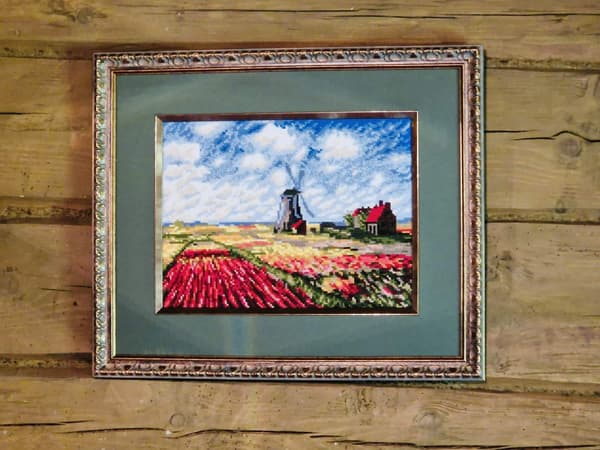 Broderikit Riolis "Tulipanfelt efter Monet" 33x25 cm