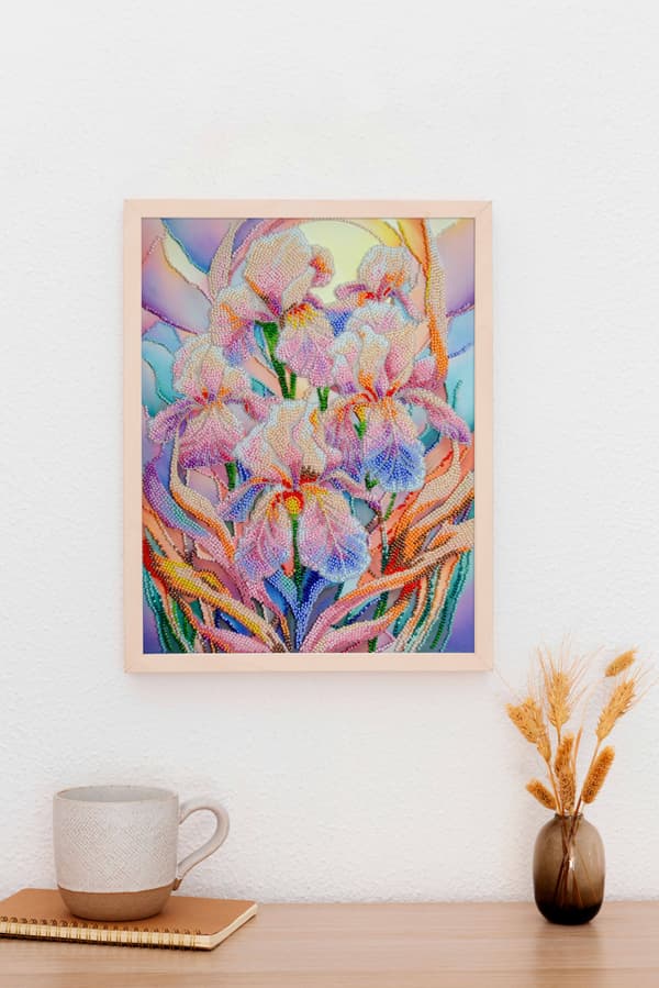 Perlebroderi Abris Art "Blomstrende inspiration" 24x31,5 cm