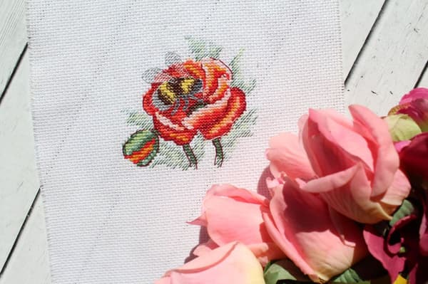 Broderikit MP Studia "Valmue og humle" 10x14 cm