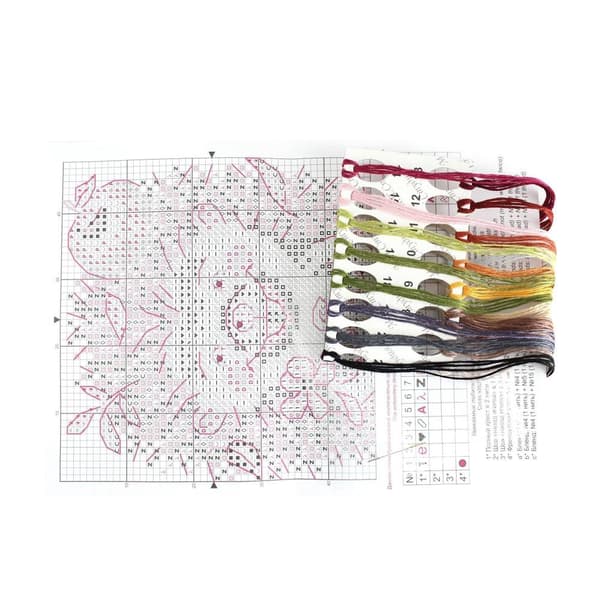 Broderikit på vattenlöslig canvas MP Studia "Igelkott" 9x9 cm