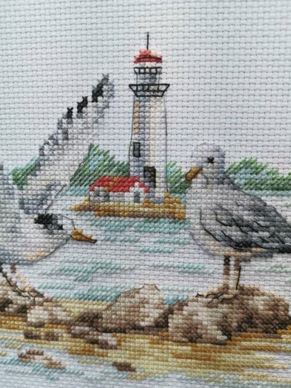 Broderisett Alisa "Måker" 19x14 cm