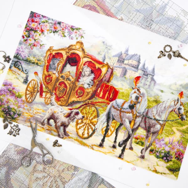 Broderikit Magic Needle "Hemlig rendezvous" 47x27 cm