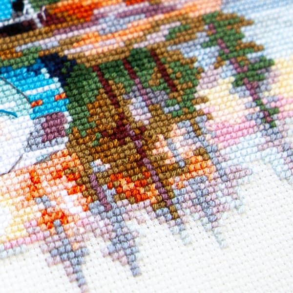 Broderikit Magic Needle "Solnedgång vid sjön" 18x18 cm