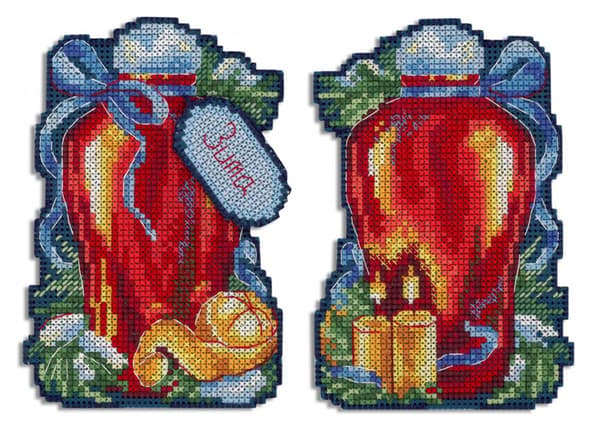 Broderikit plastic canvas MP Studia "Vinterfräschör" 9x13 cm