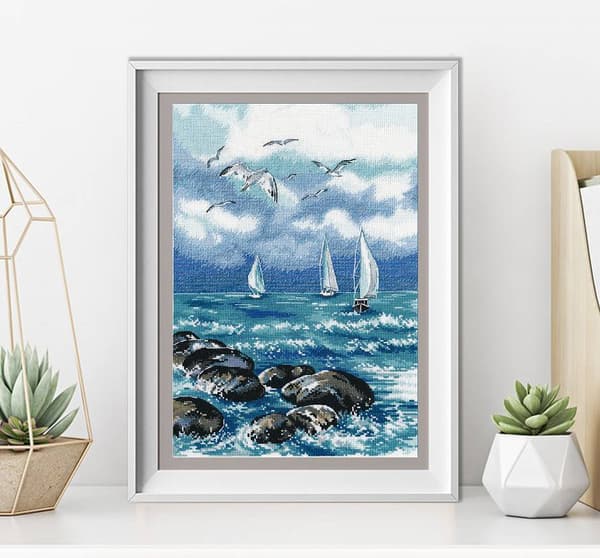 Broderikit Oven "Åh havet" 23x34 cm
