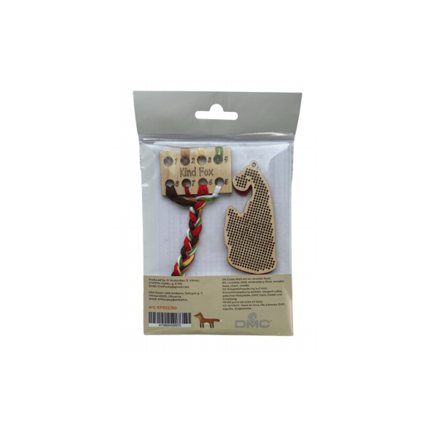 Träbroderi Kind Fox "Tomte med julgran" 5х8.5cm