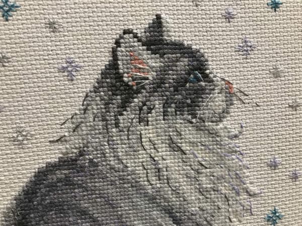 Broderisett Riolis "Snødekt Meow" 24x30 cm