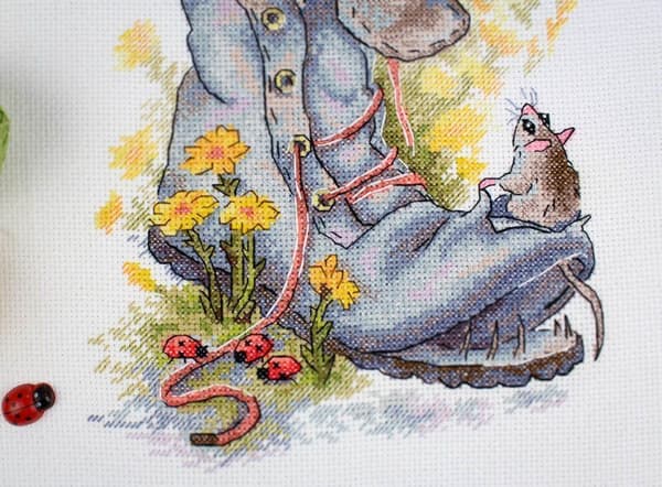 Broderikit MP Studia "Uventede naboer" 28x18cm