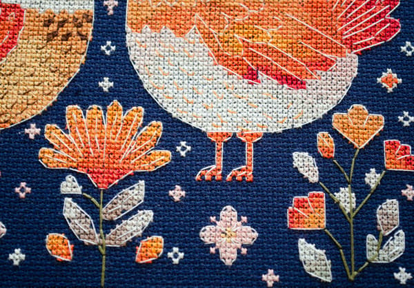 Broderikit Abris Art "Bedste veninder kyllinger" 23x23 cm