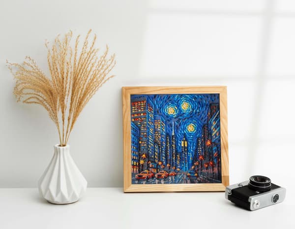 Perlebroderi Abris Art "Livets rytme" 20x20cm