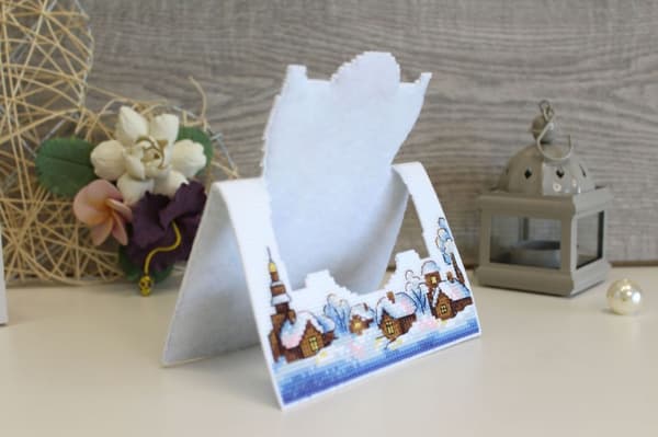 Broderikit plastic canvas MP Studia "Kort. Jul" 17x14 cm