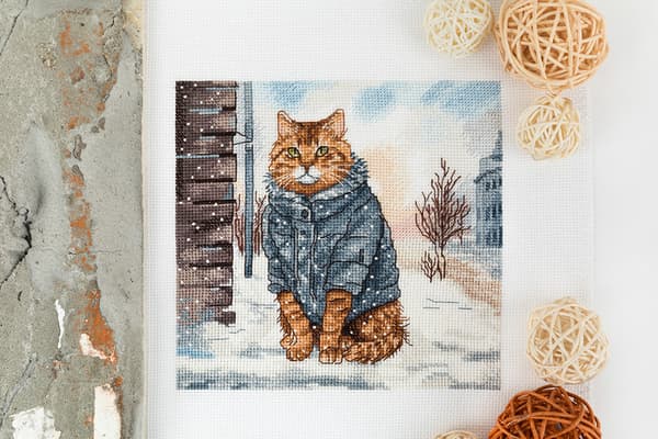 Broderikit Panna "Marskat" 16x16 cm
