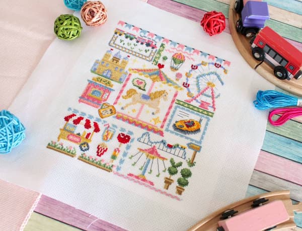 Broderikit MP Studia "Sampler. Nöjespark" 16x20cm/6.3x7.87"