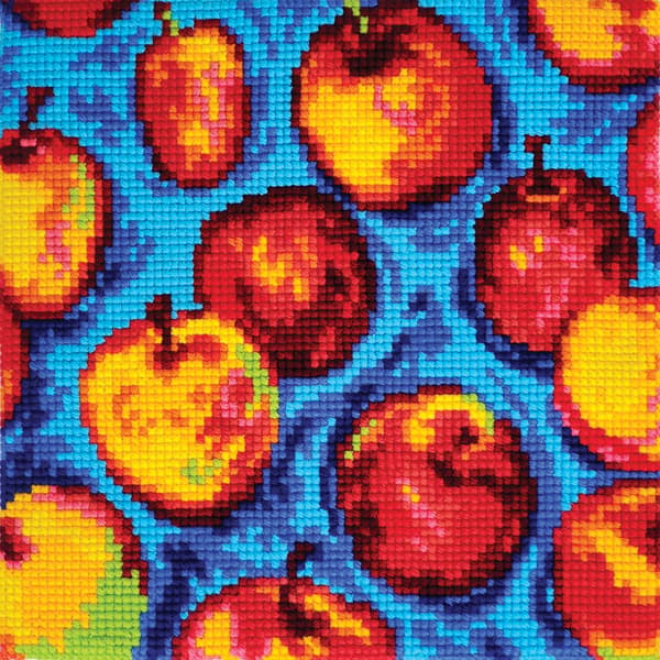 Broderisett Pute Collection D`Art 5472 - "Mønster - epler" 40x40cm