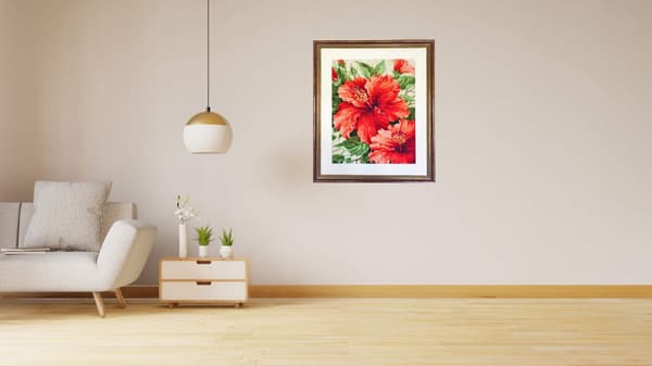 Broderisett Riolis "Hibiskus" 40x50 cm