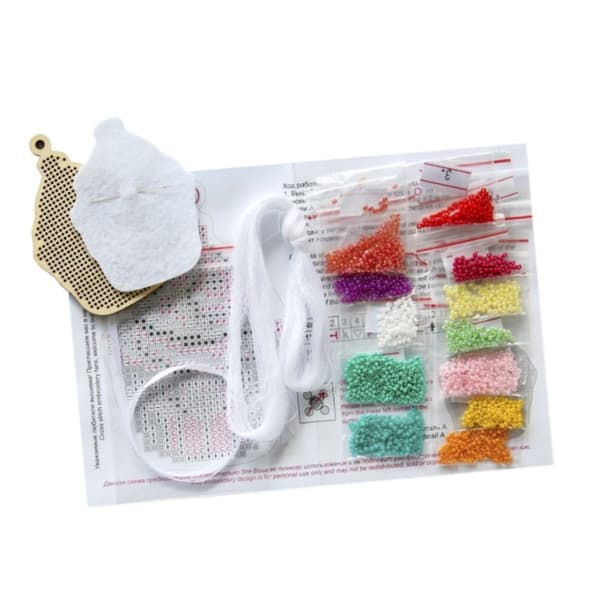 Broderikit med perler MP Studia "Juletrepynt - Kake" 6x9 cm
