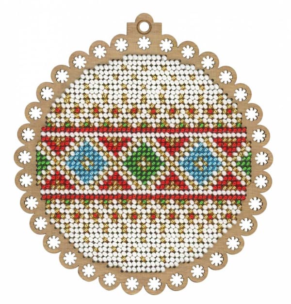 Broderikit med pärlor MP Studia "Julprydnad" 11x12 cm