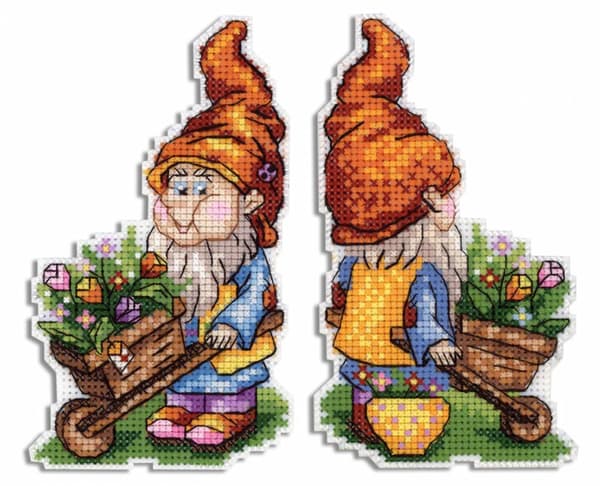 Broderikit plastic canvas MP Studia "Trädgårdsassistent" 8x13 cm