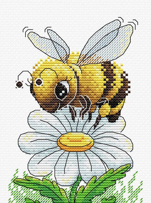 Broderikit MP Studia "Arbetsam bi" 12x16 cm