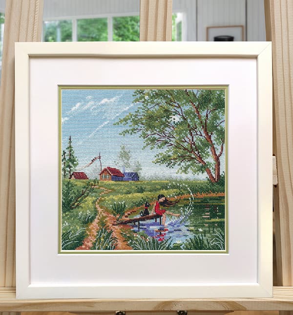 Broderikit Oven "Sommersjov" 18x18 cm