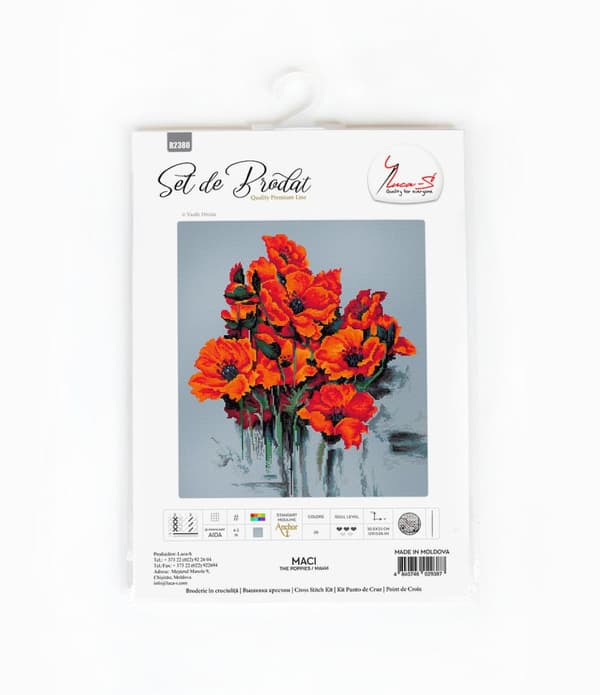 Broderisett Luca-S B2380 - "Valmue" 30.5x33 cm