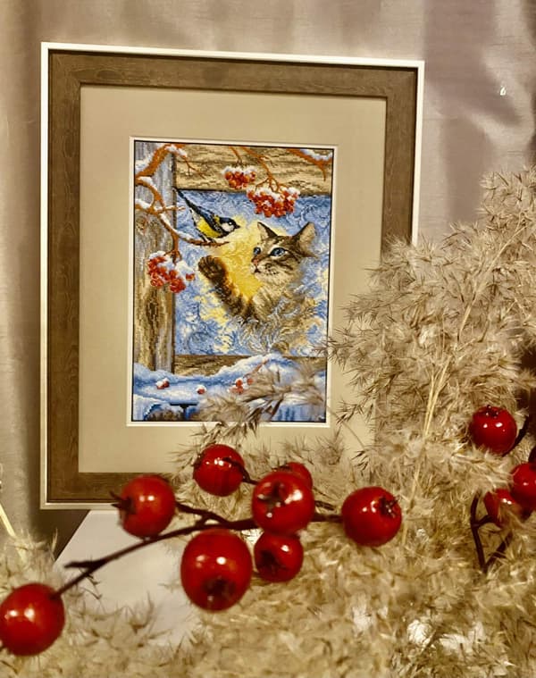 Broderikit Riolis "Møde ved vinduet" 21x30 cm