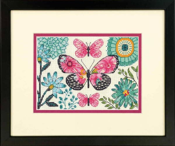 Broderisett Dimensions "Sommerfugldrøm" 17.7x12.7 cm