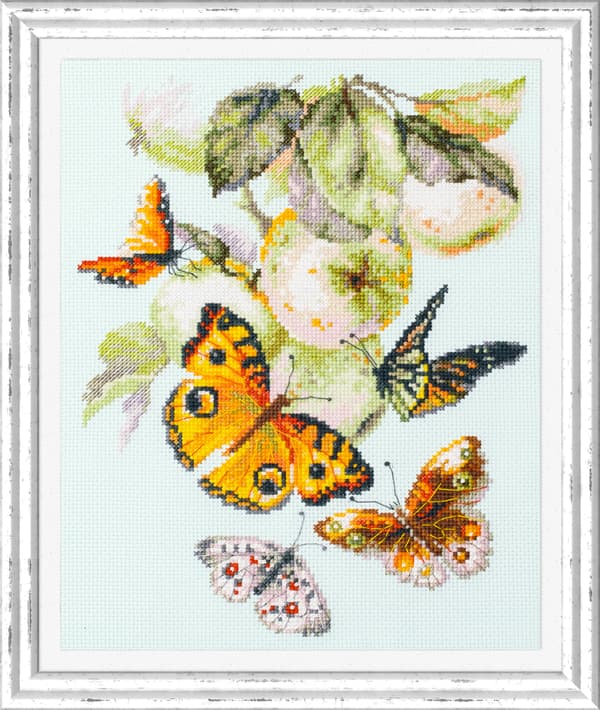 Broderisett Magic Needle "Sommerfugler og epler" 21x27 cm
