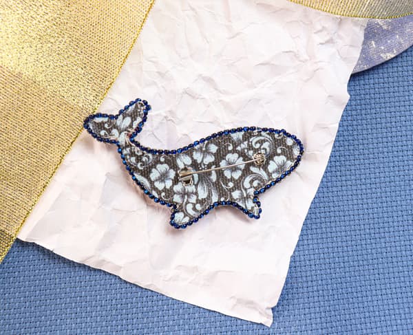 Broderikit med pärlor Abris Art "Blåval" 7.9x4.7 cm