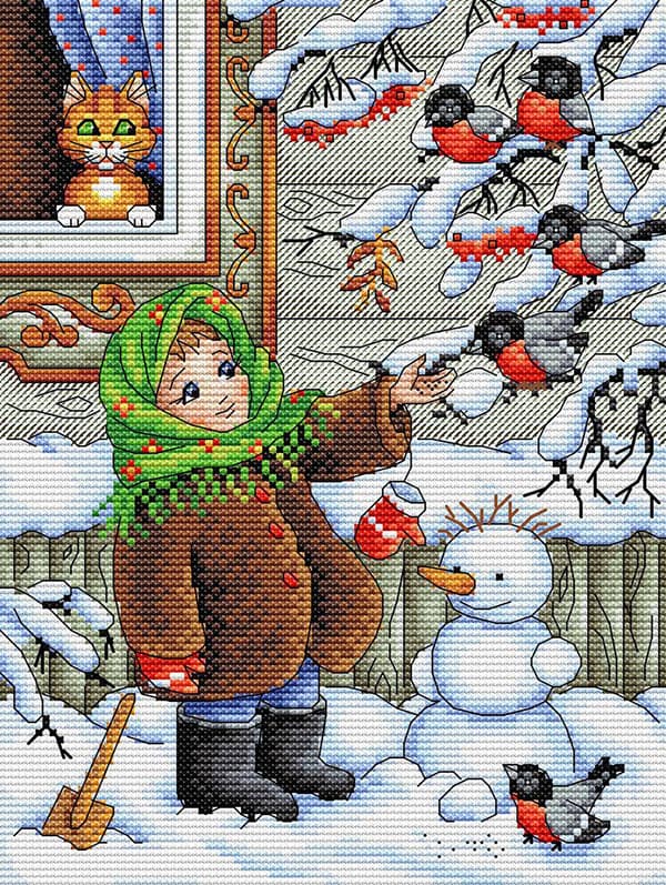 Broderikit MP Studia "Vinterpromenad" 17x23 cm