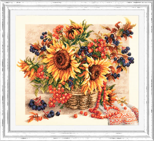 Broderikit Magic Needle "Rönnbärsgirlang" 40x34 cm