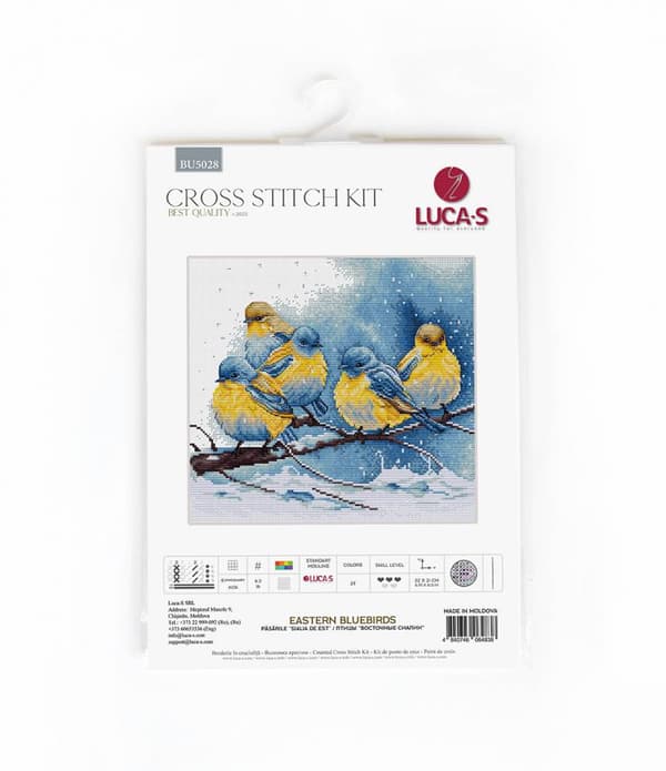 Broderikit Luca-S BU5028 - "Østblåfugle" 22x21 cm