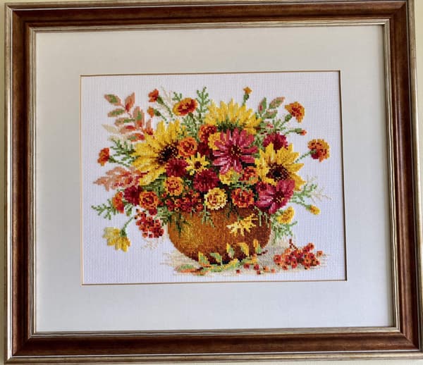 Broderisett Riolis "Høstblomster" 30x24 cm