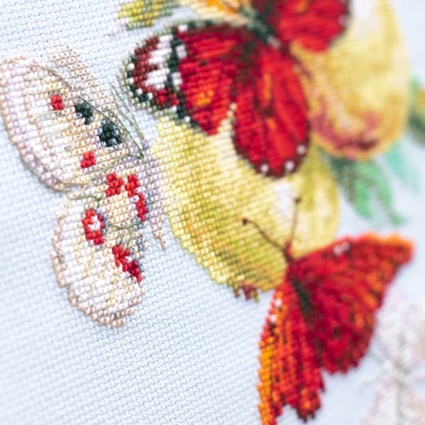 Broderikit Magic Needle "Sommerfugle og pærer" 21x27 cm